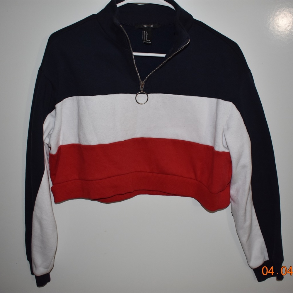 Forever 21 Cropped Sweater Half Zip